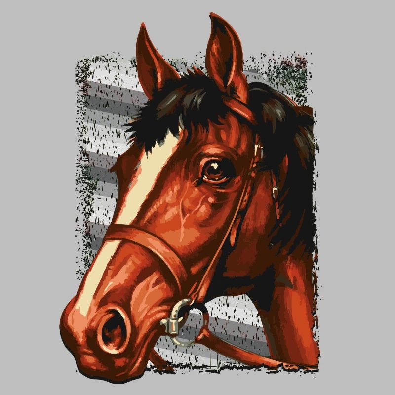 Tête de cheval rétro - cavalier - voltige - cavalier