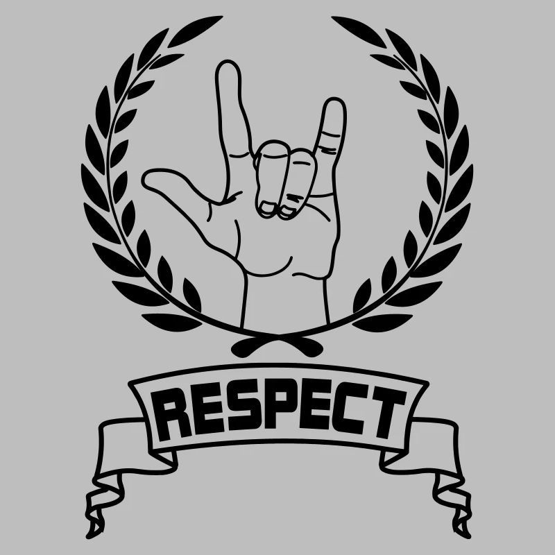 Hand gesture respect with text RESPECT