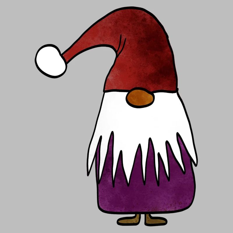 Creative Christmas gnome with color-distorted hat