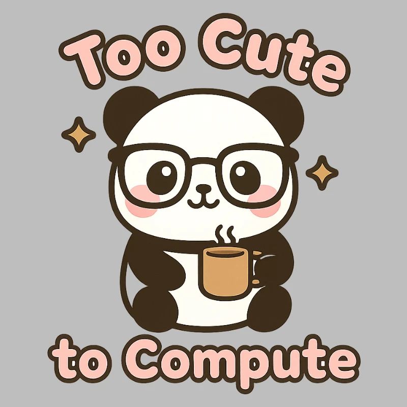 Cute panda with glasses and coffee cup