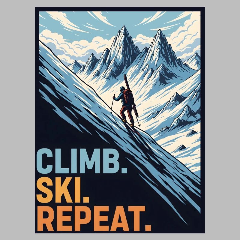 Ski Tour Alpiniste Montée Ski Répéter Devise
