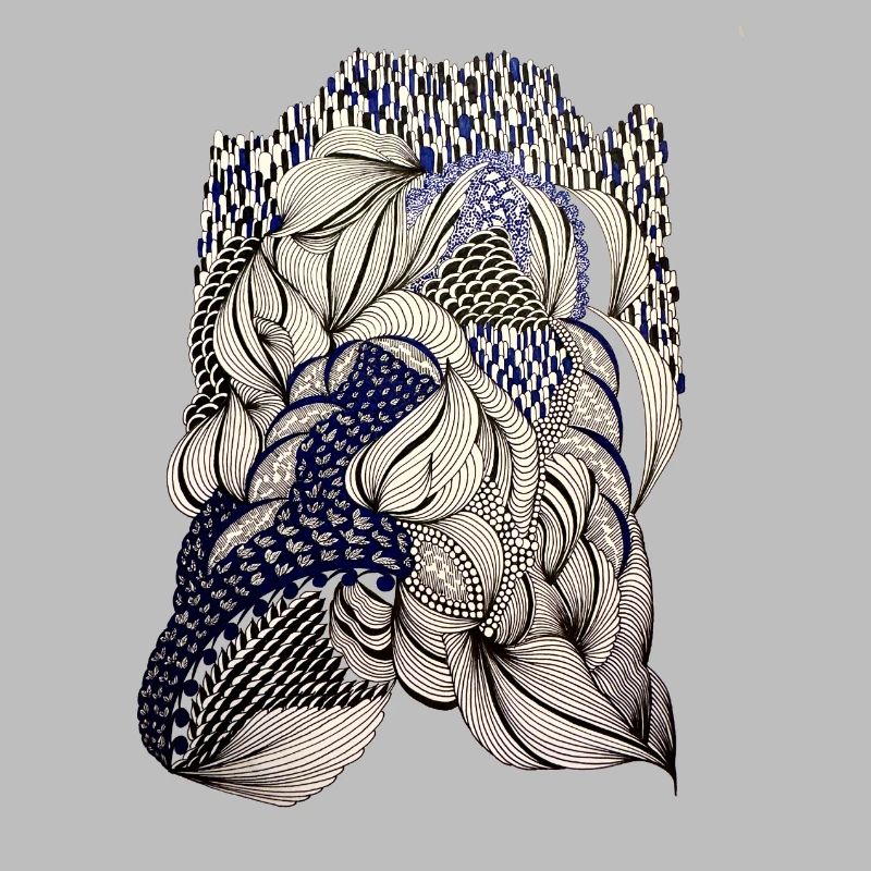 Indigo Leaf Weave Pattern