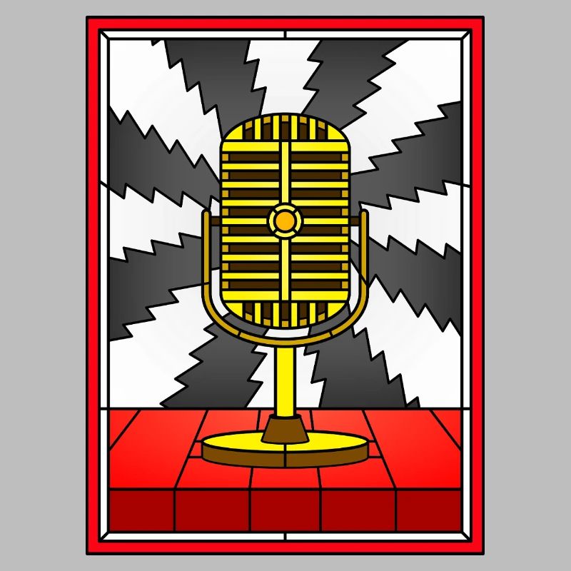 Conception vintage de vitrail de microphone