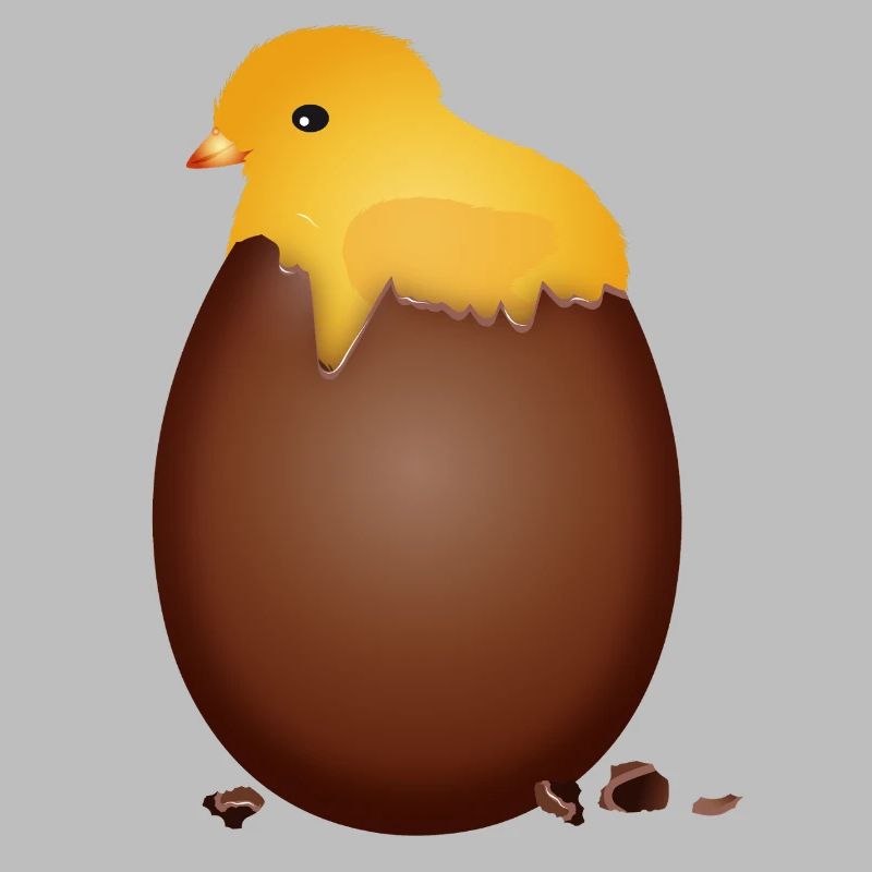 Chocolate Easter Egg with Cute Chick