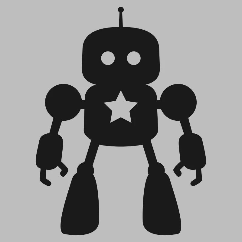 Roboter mit Stern KI Sci-Fi Nerd