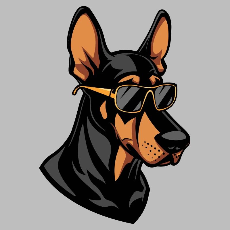 Dobermann Hund Cool Comic