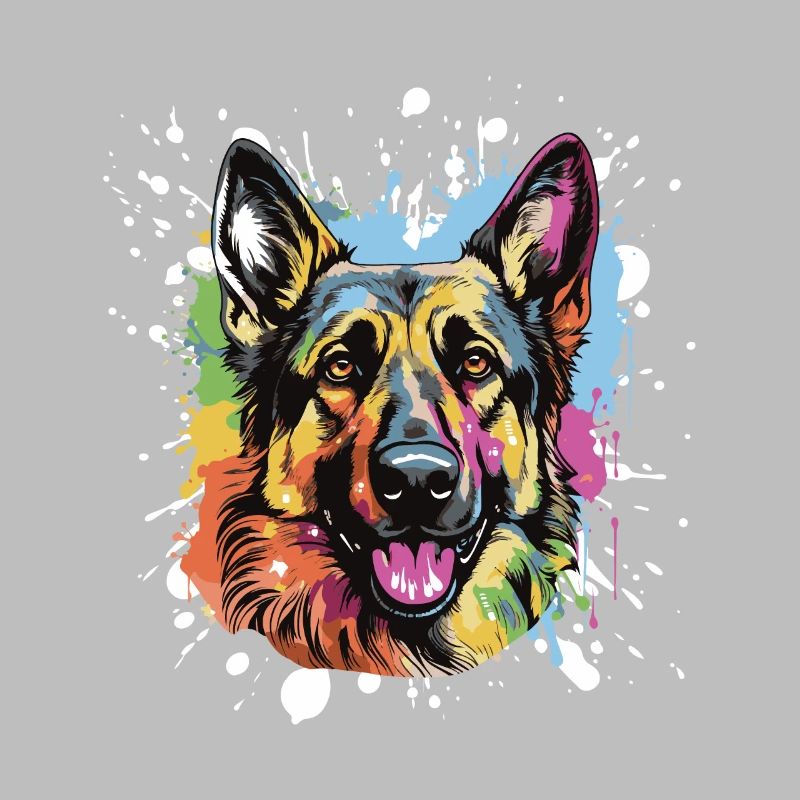 German Shepherd Dog Pop Art Head
