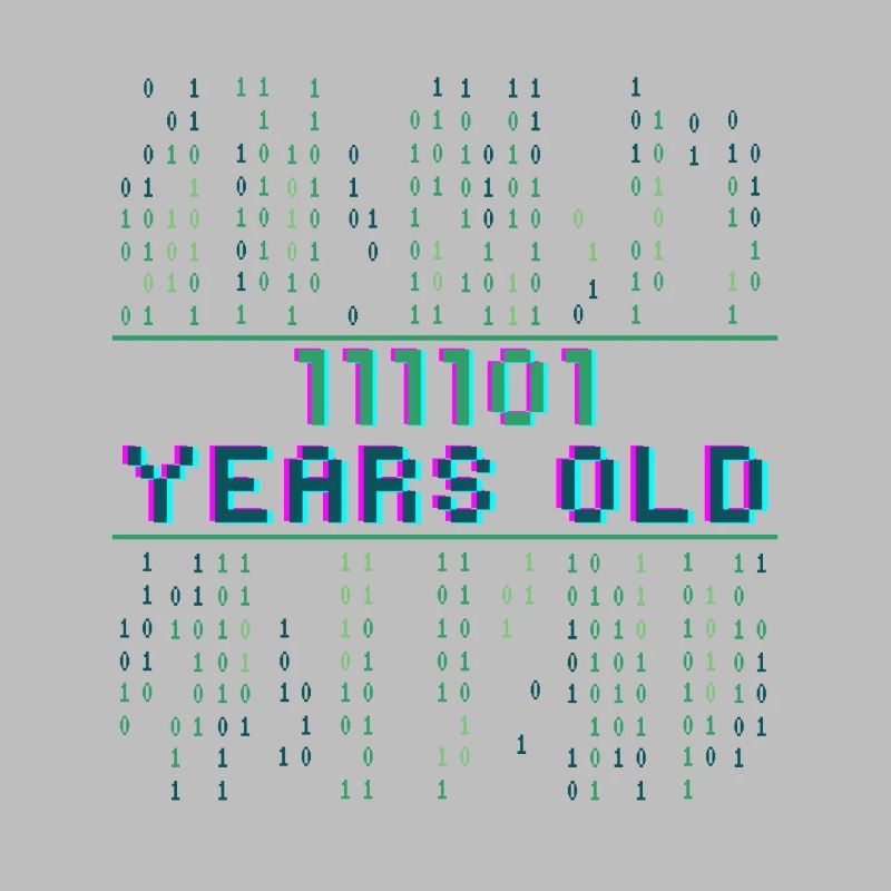 61. Geburtstag 61 Jahre alt Binärcode Coder