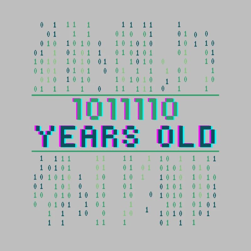94th Birthday 94 years old Binary Code Computer Science
