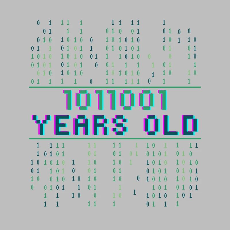89. Geburtstag 89 Jahre alt Binärcode Coder