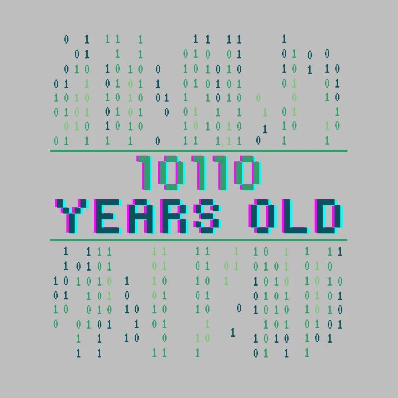 22e anniversaire 22 ans Code binaire Informatique