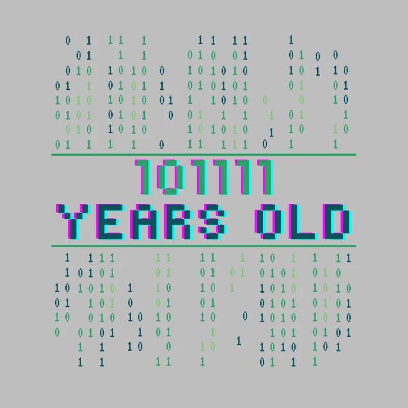 47e anniversaire 47 ans Code binaire Informatique