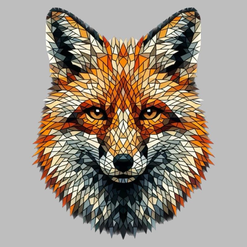 Fuchs im Mosaik-Stil