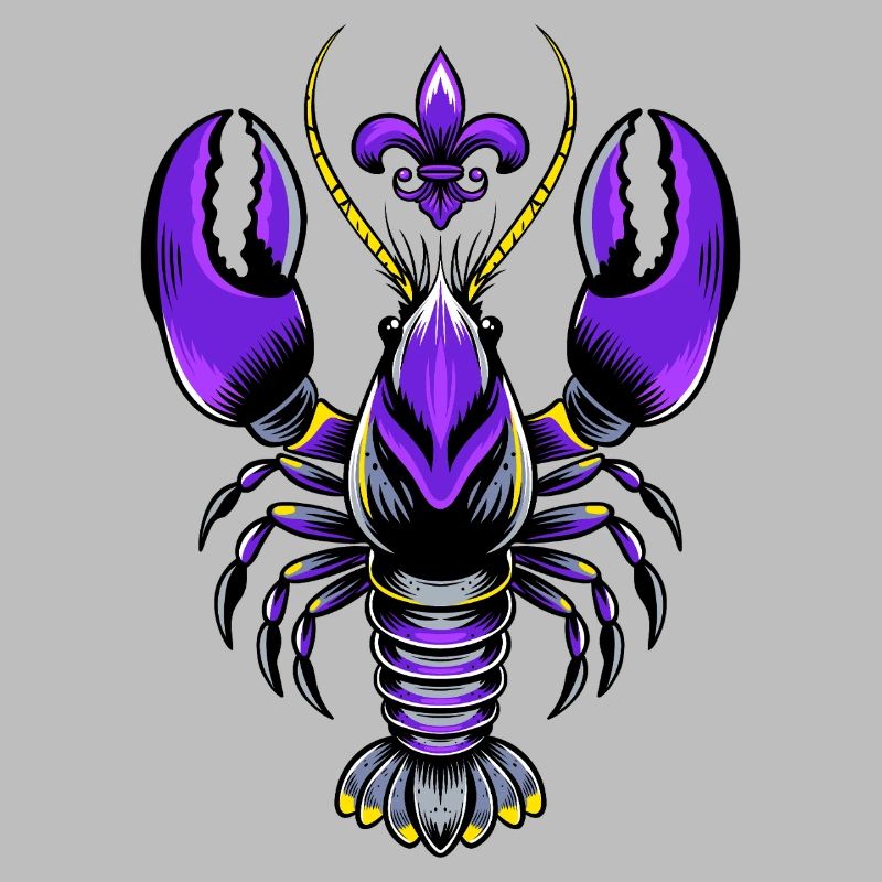 Mardi Gras Languste mit Fleur-de-Lis Design