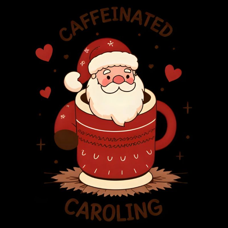 Süßer Kaffeetrinkender Weihnachtsmann