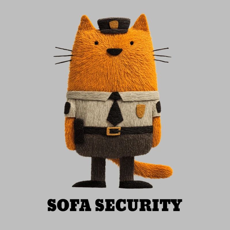 Katze im Security Look - Sofa Security 