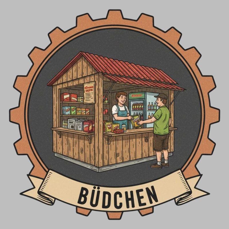 Büdchen sales booth illustration