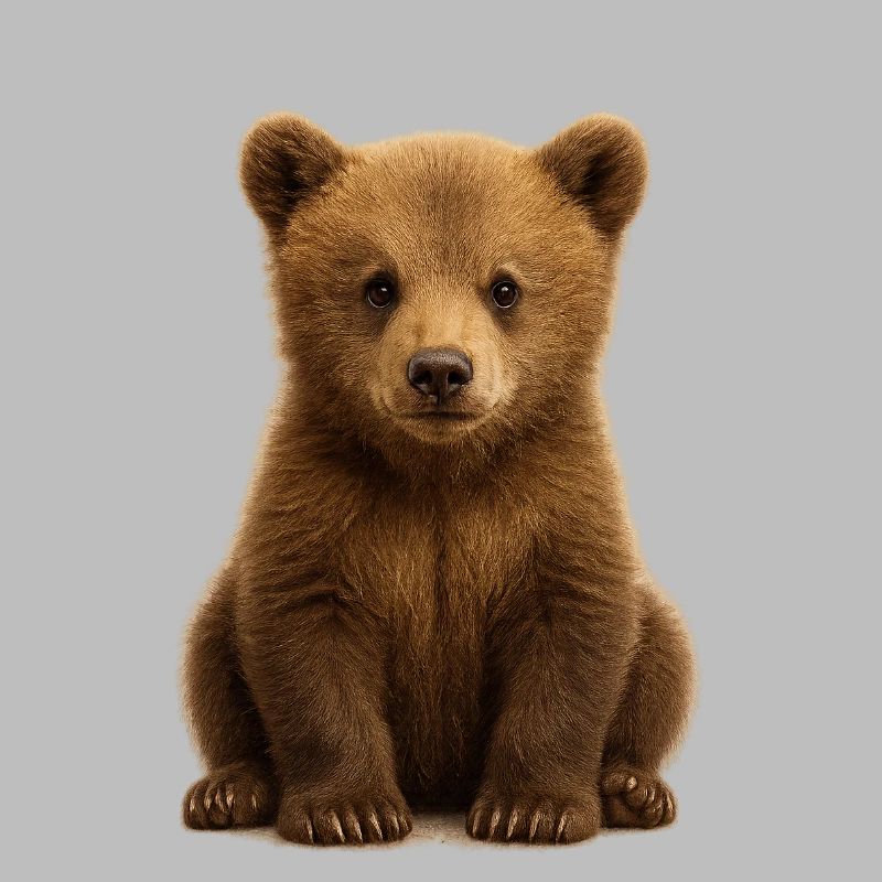 Bébé ours en fourrure brune douce