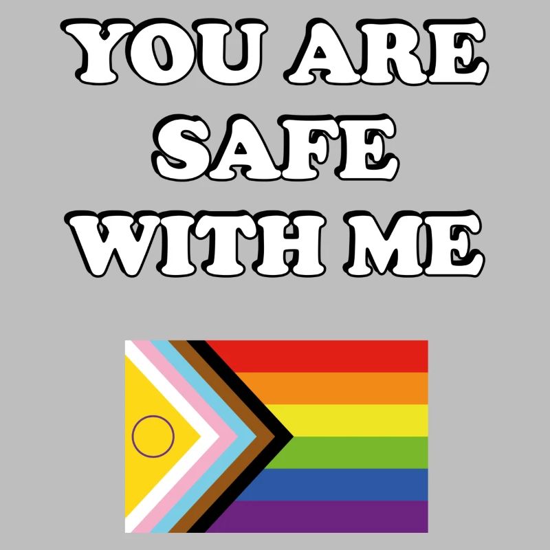 Vous êtes en sécurité avec moi Drapeau de progrès de la fierté inclusive