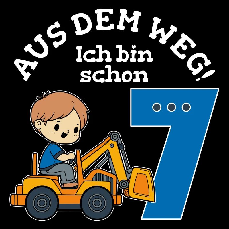 7. Geburtstag Bagger Junge