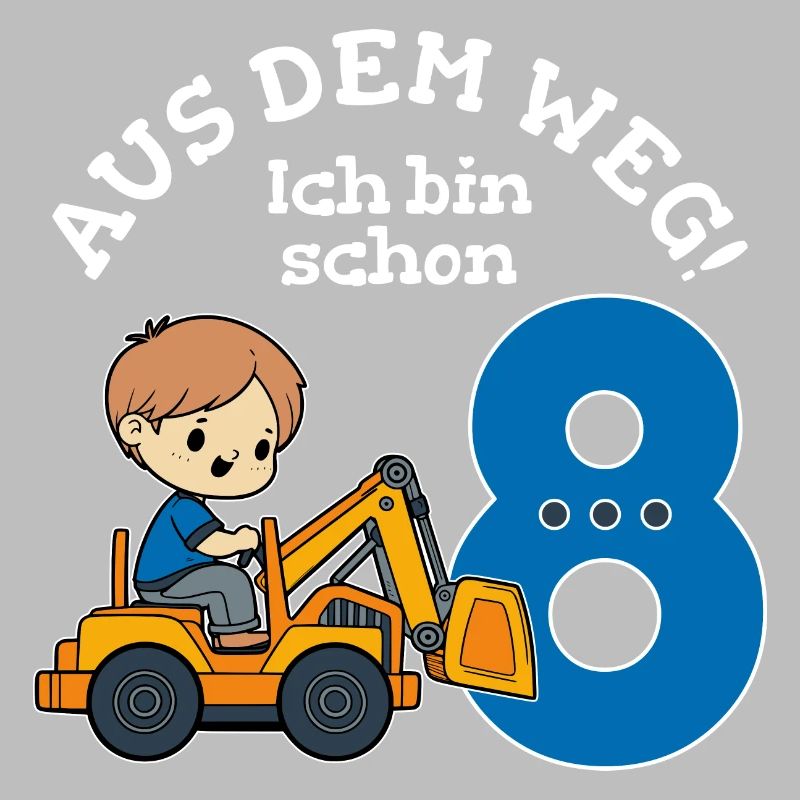 8. Geburtstag Bagger Junge