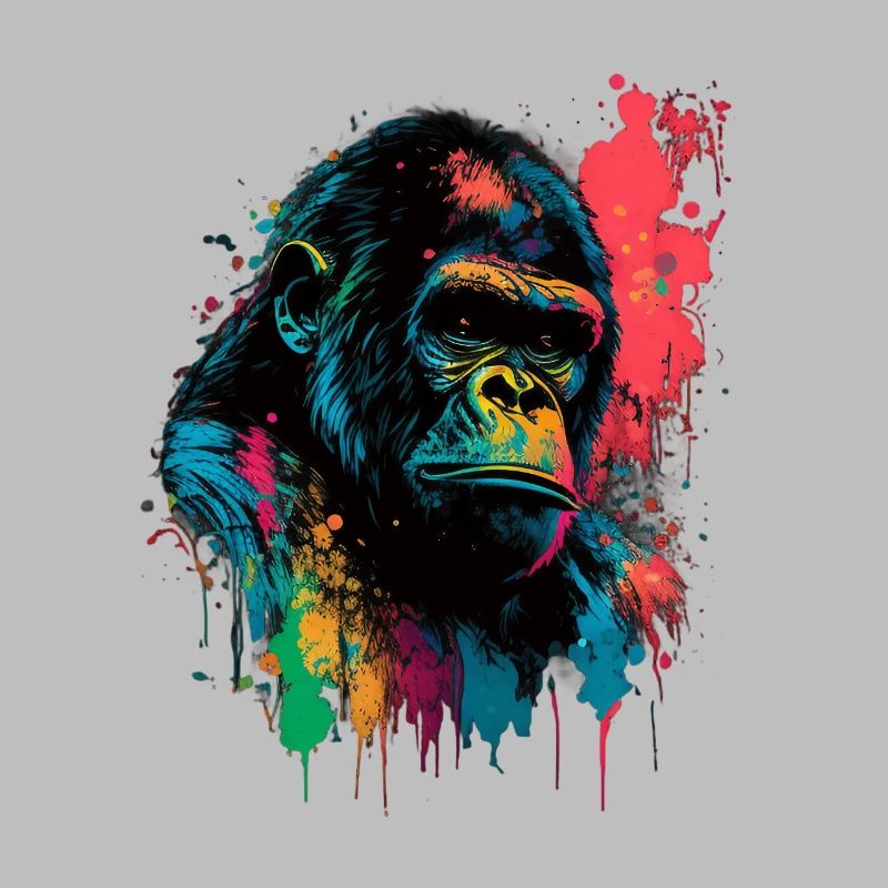 Gorille coloré Splash Art Expression