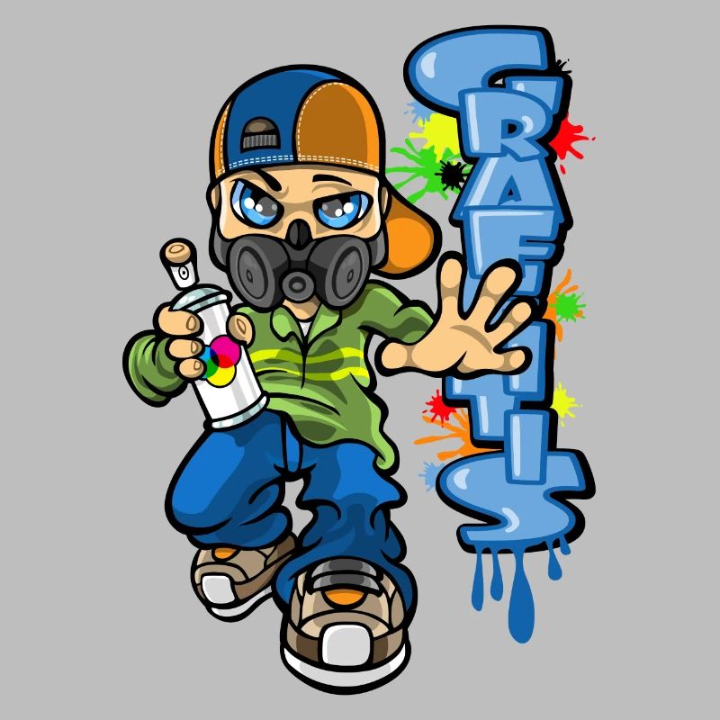 B-boy and graffiti