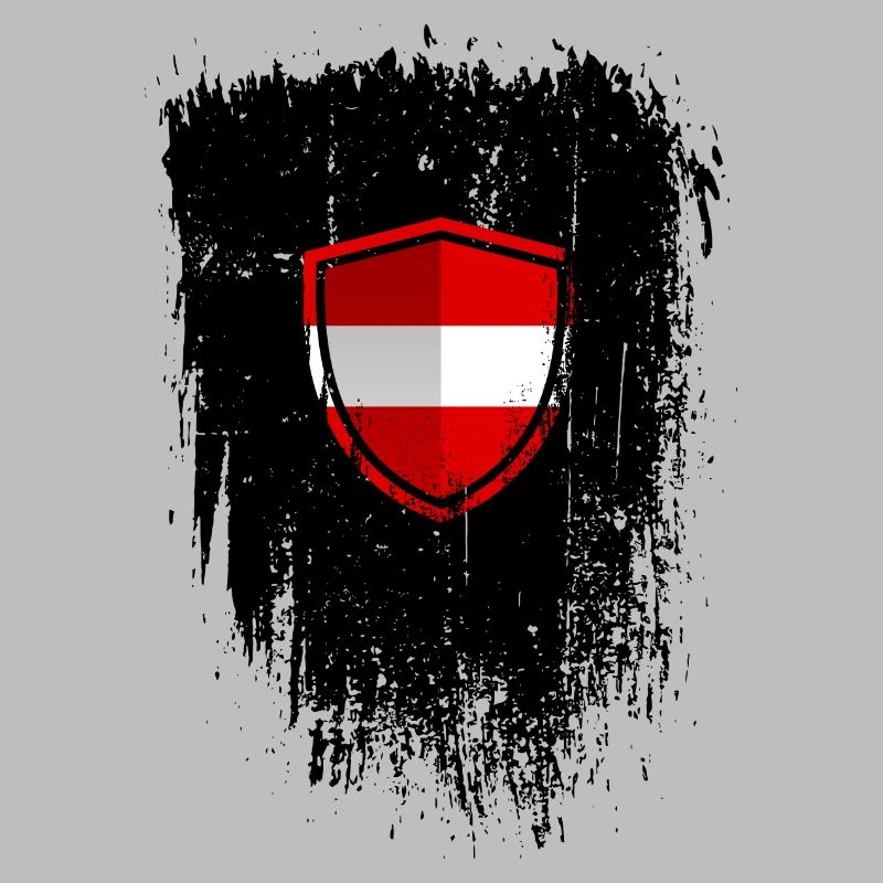 Austrian Flag Shield Grunge
