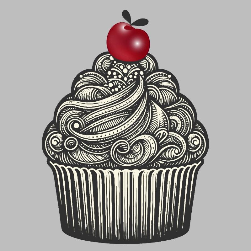 Topping mit Kirsche im Cupcake Förmchen