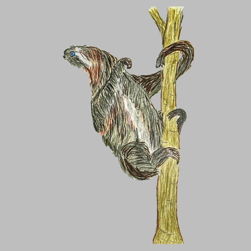 Monkey artwork on tree