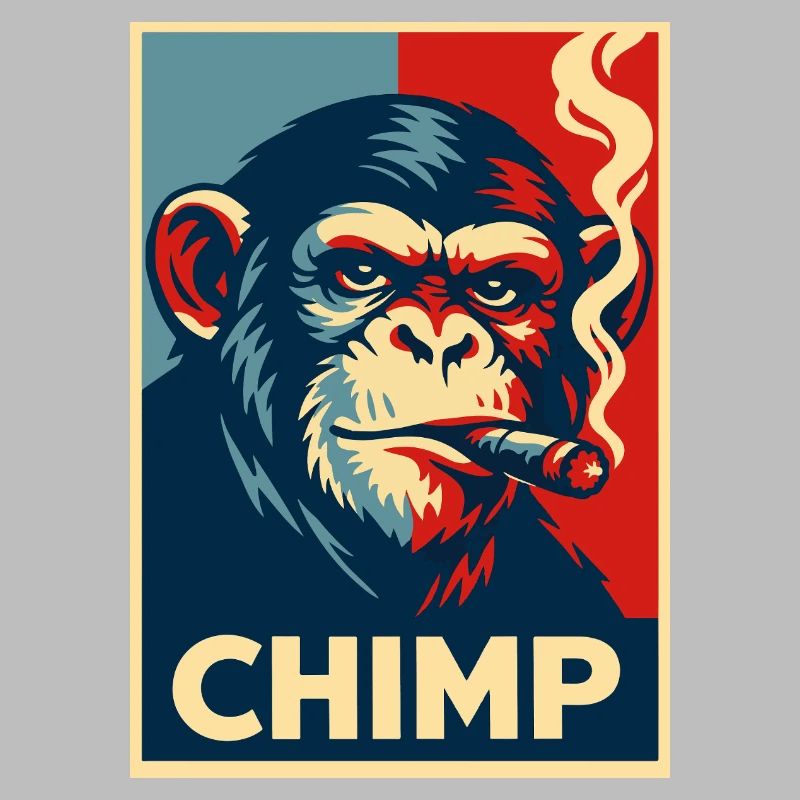 Retro Chimp Cigar Poster