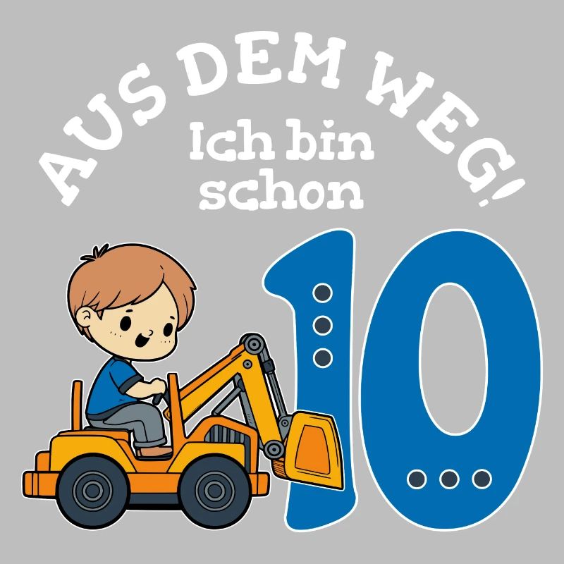 10. Geburtstag Bagger Junge