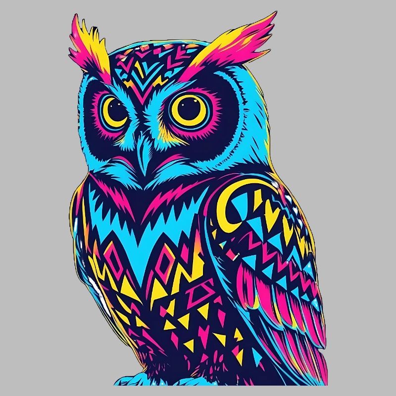 Neon Tribal Eule Design