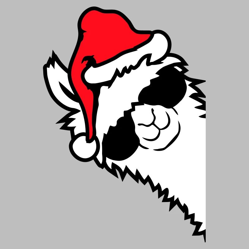 Llama Cool Sunglasses Santa Hat Side