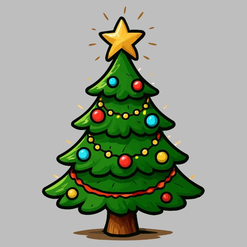 Glitzernder Weihnachtsbaum mit Stern