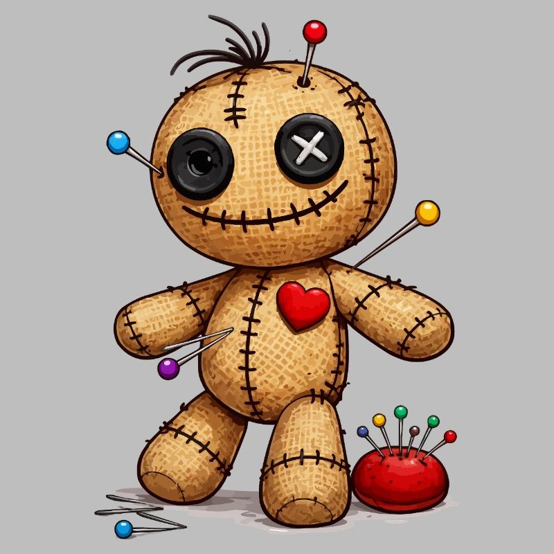 Voodoo doll with needles