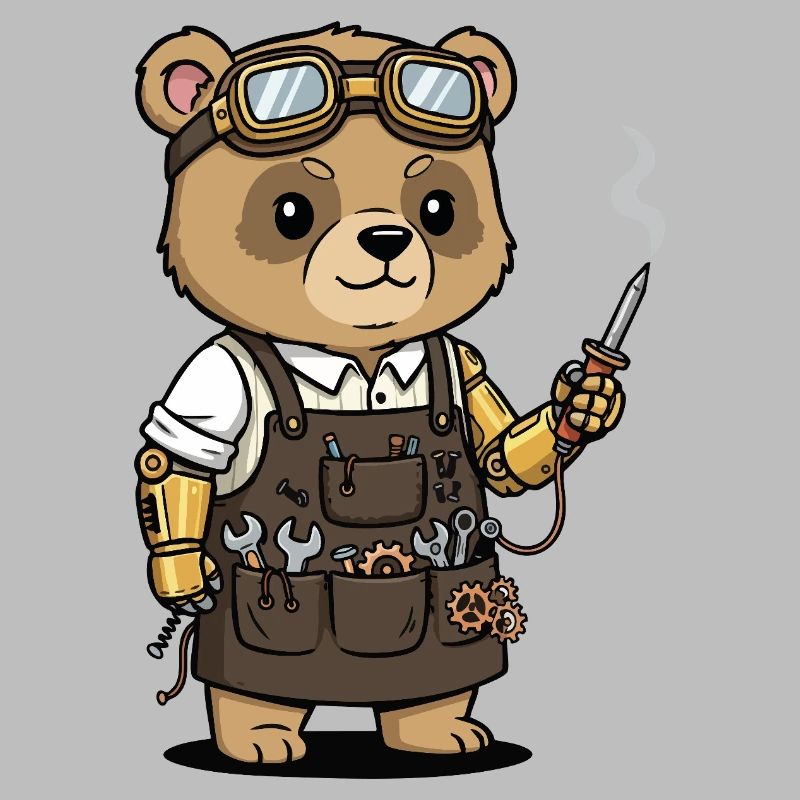 Bear Mechanic Steampunk Robotic Arm