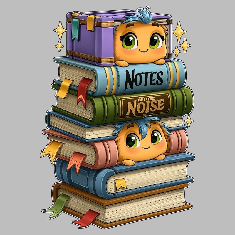 Book Stack with Birds