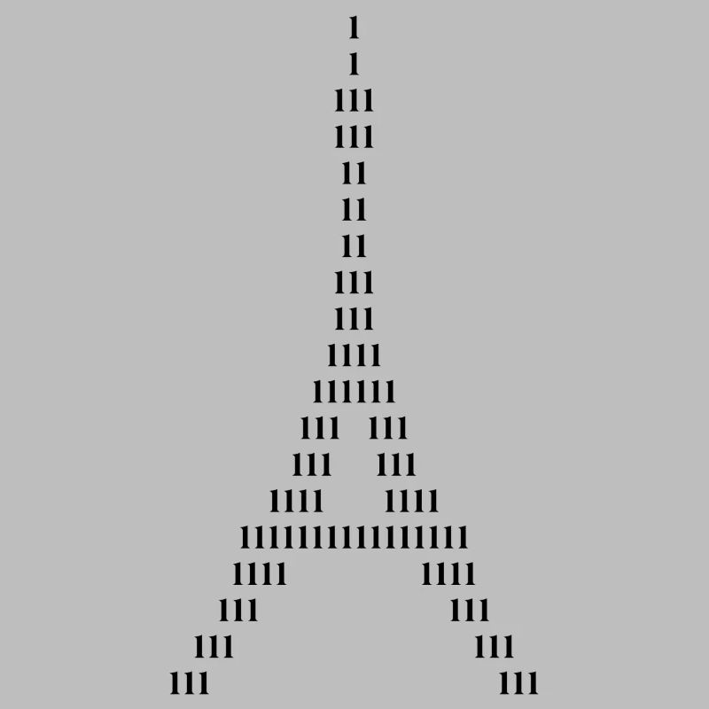 Silhouette des Eiffelturms aus Einsen