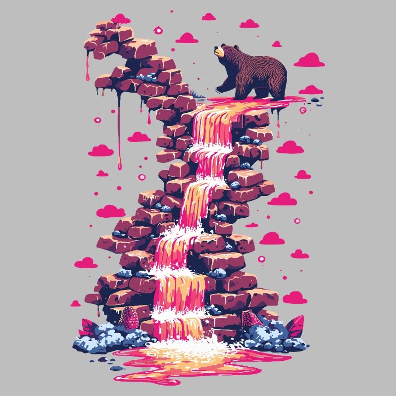 Pinker Wasserfall mit Bärenlicht