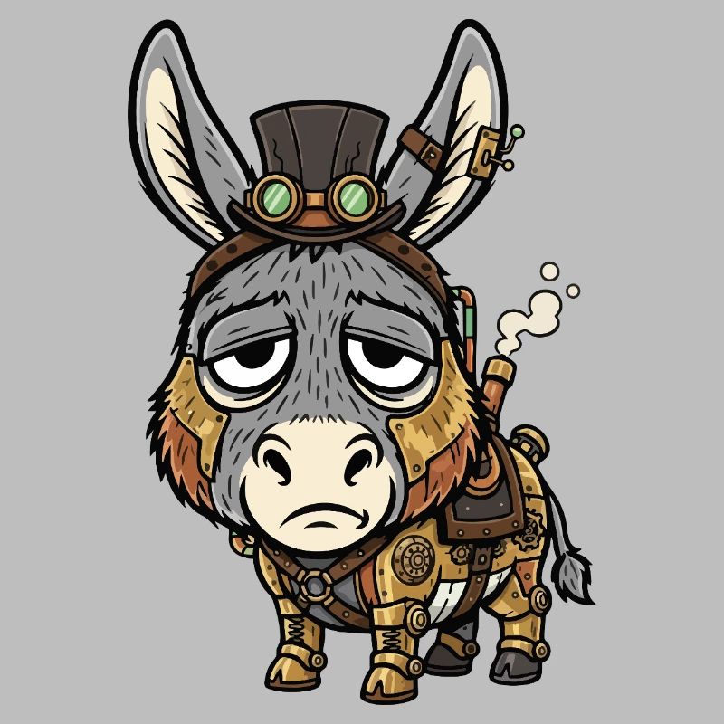 Âne Cyborg Steampunk Haut-de-forme Vapeur
