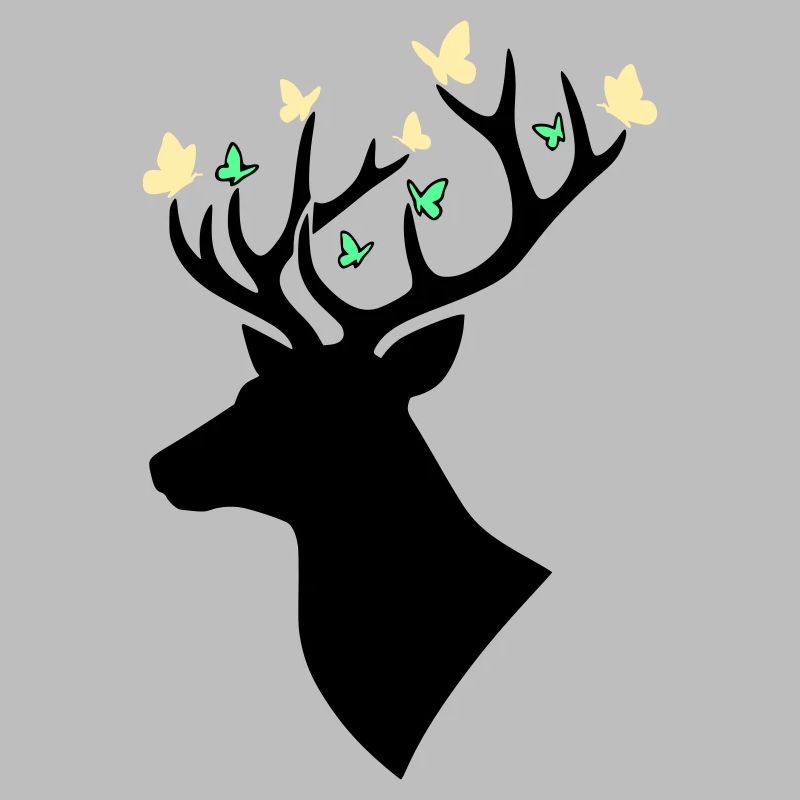 Deer Head Butterfly Multicolored