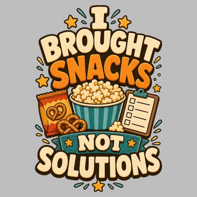 J’ai apporté des snacks, pas des solutions.