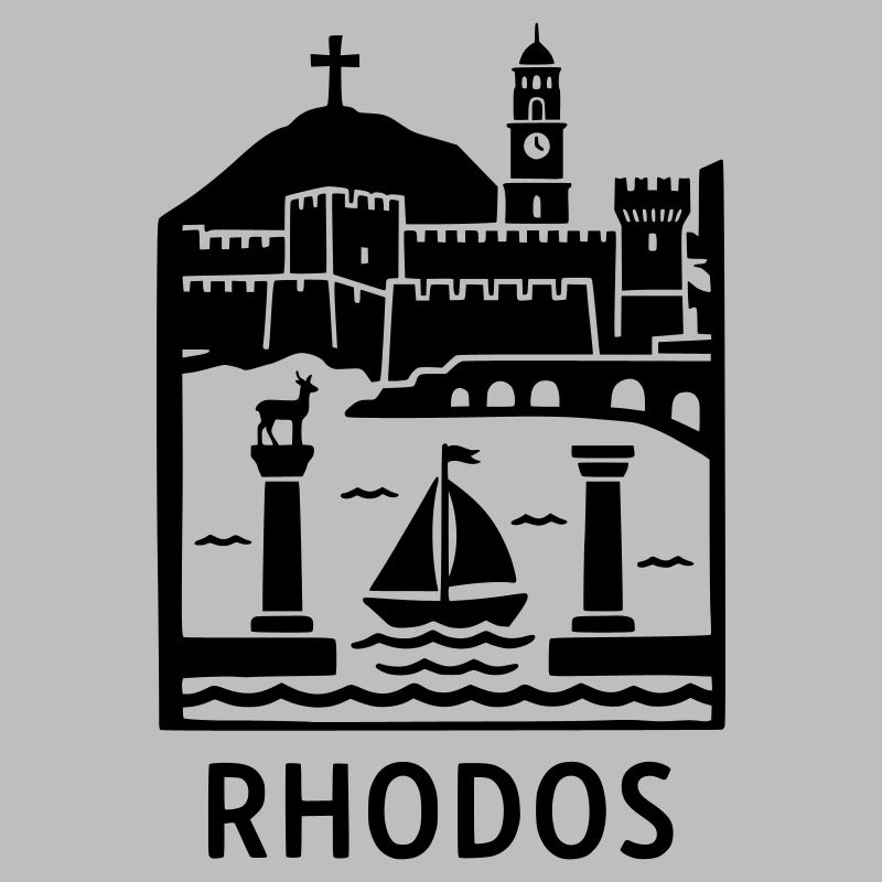 Monuments de la silhouette de Rhodes