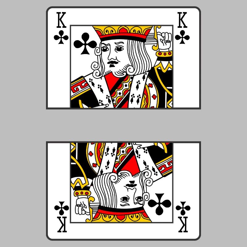 Playing card clover king with banner space