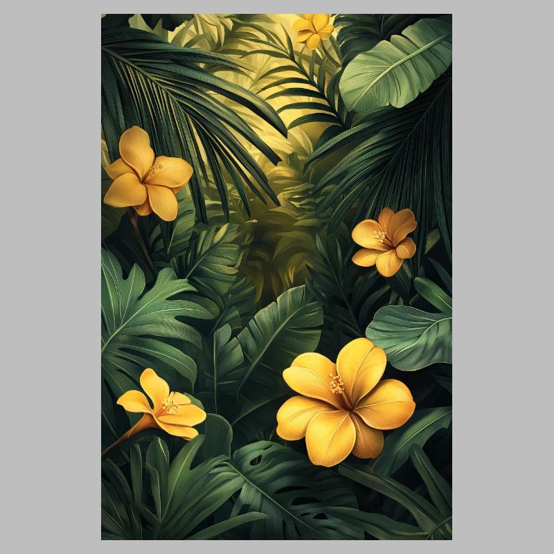 Fleurs tropicales dans la forêt feuillue