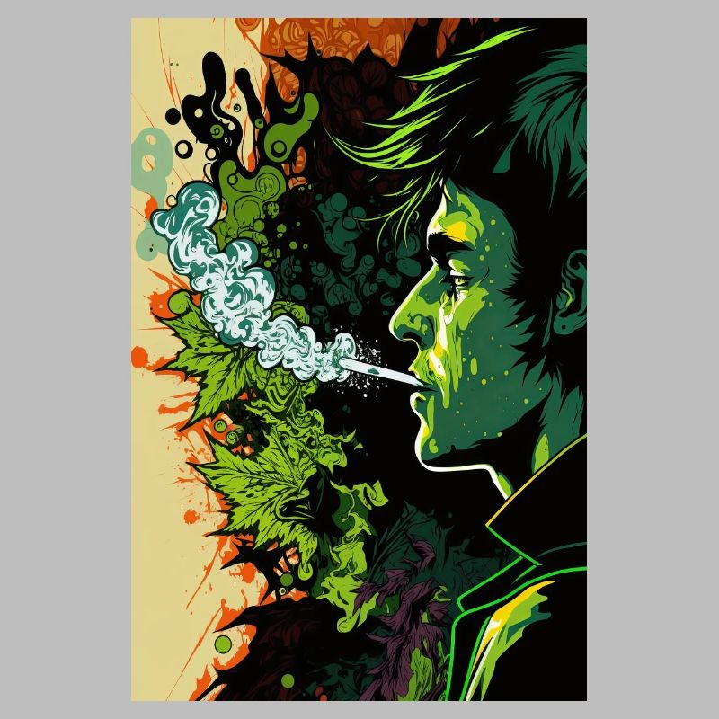 Green Psychedelic Face