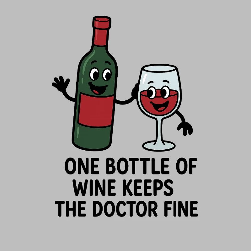 Illustration de bouteille de vin et de verre à vin joyeux