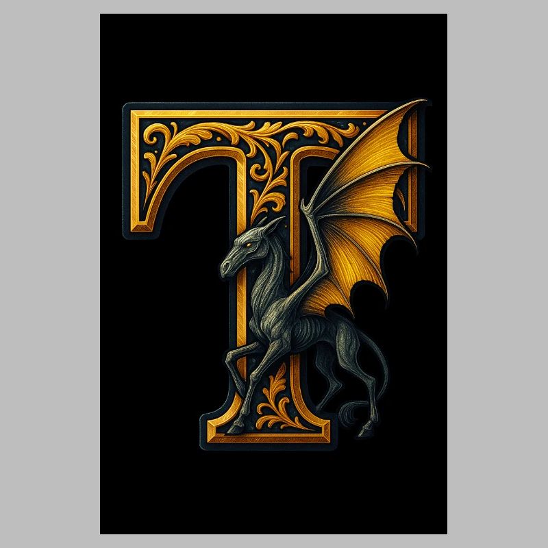 T – Magical ornament with winged creature