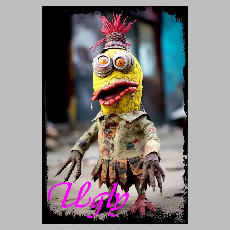 Expressive Trash Character Doll Illustration